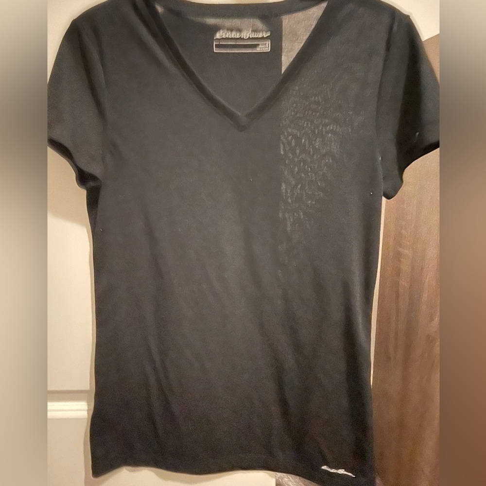 Eddie Bauer. Size small. Black. Short sleeve shirt.